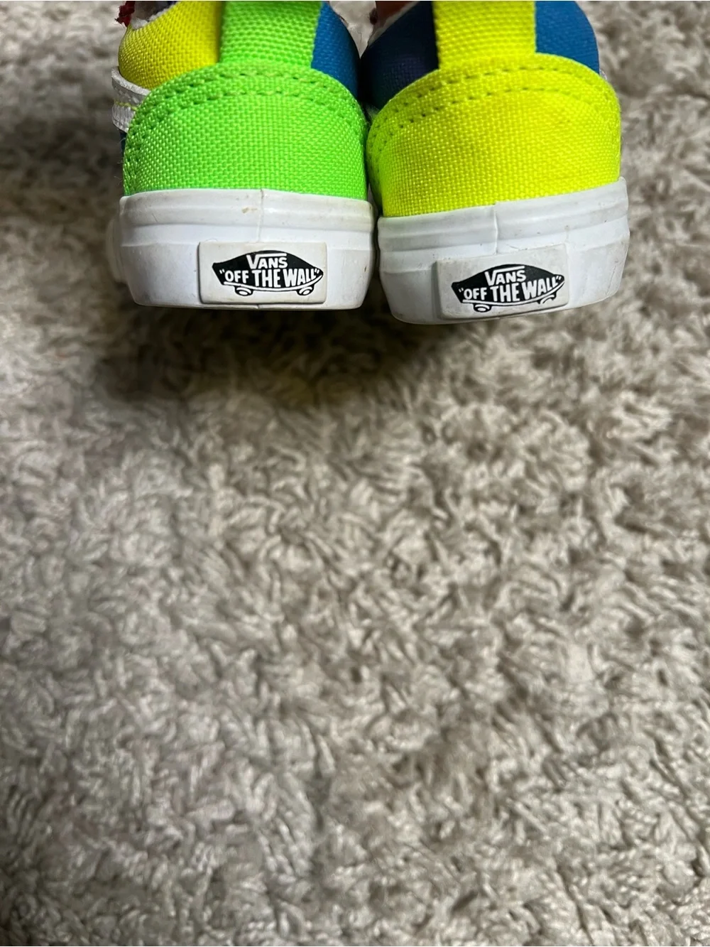 4 Vans Kids Pink & Blue Canvas Sneakers with Neon Accents